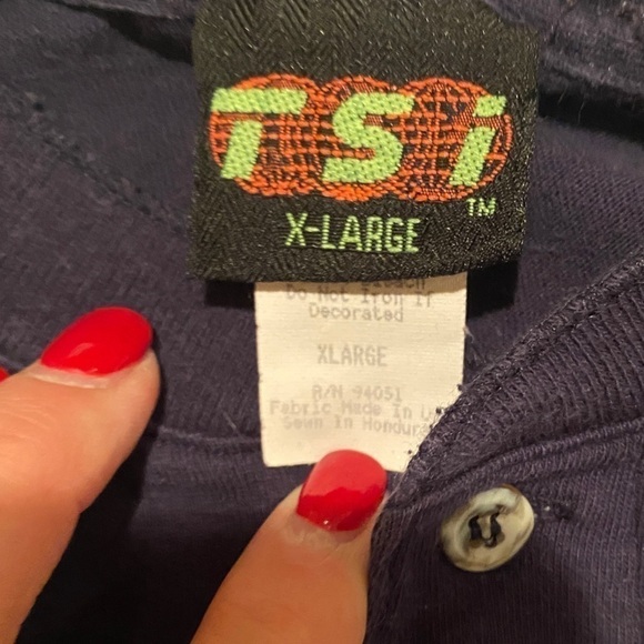 TSi Penn State Henley Shirt Men's X-Large Navy Blue Long Sleeve Cotton Tee - Picture 6 of 10